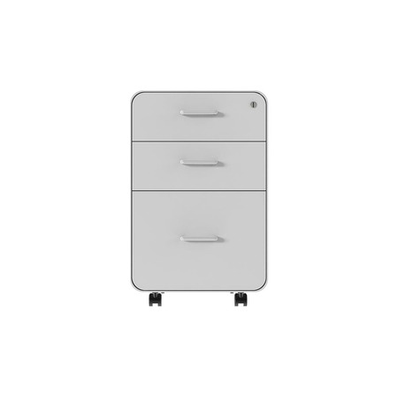 Monoprice Workstream by Rolling Round Corner 3-Drawer File Cabinet_ White 37877